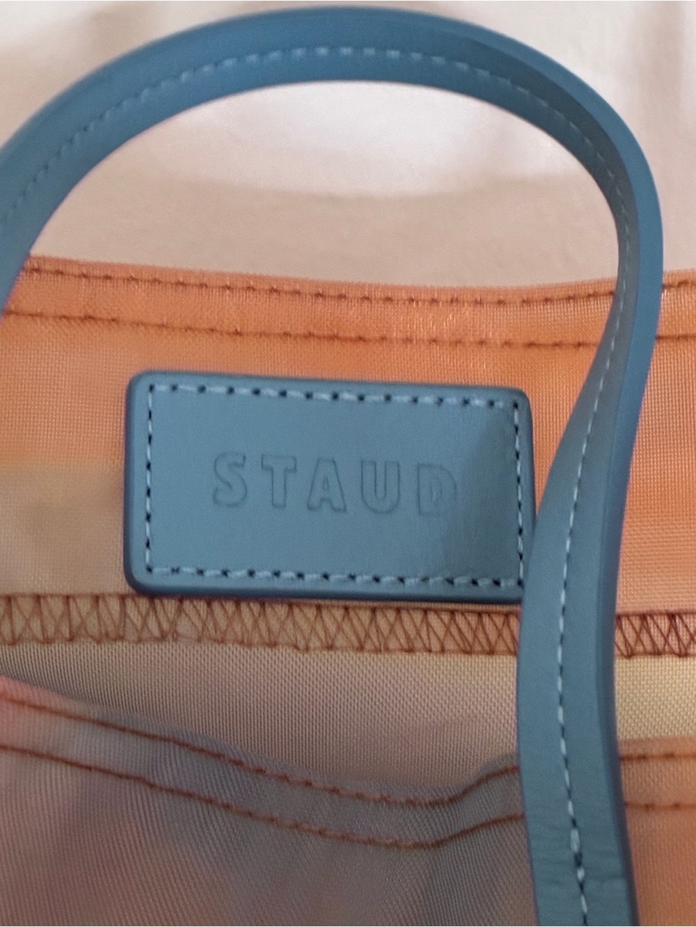 STAUD Multicolor Mesh Mini Tote with Blue Handles - Picture 3 of 4